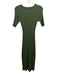 Camila Coelho Size S Olive Green Rayon & Viscose Rib Knit Short Sleeve Skirt Olive Green / S
