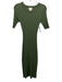 Camila Coelho Size S Olive Green Rayon & Viscose Rib Knit Short Sleeve Skirt Olive Green / S