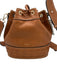 Serapian Carmel Brown Leather Gold Grommet Drawstring Detachable Strap Bag Carmel Brown / Medium
