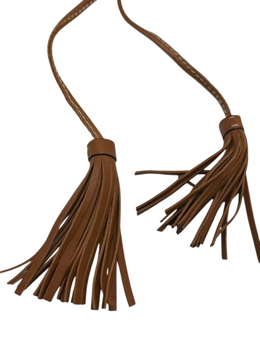 Serapian Carmel Brown Leather Gold Grommet Drawstring Detachable Strap Bag Carmel Brown / Medium