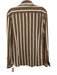 Emanuel Berg Size M/L Brown & White Cotton Blend Striped Men's Long Sleeve Shirt Brown & White / M/L