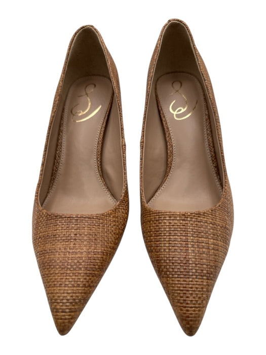 Sam Edelman Shoe Size 7.5 Tan Manmade Upper Woven Pointed Toe Stiletto Pumps Tan / 7.5