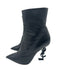 Saint Laurent Shoe Size 39.5 Black Leather Logo Heel Inner Side Zip Booties Black / 39.5