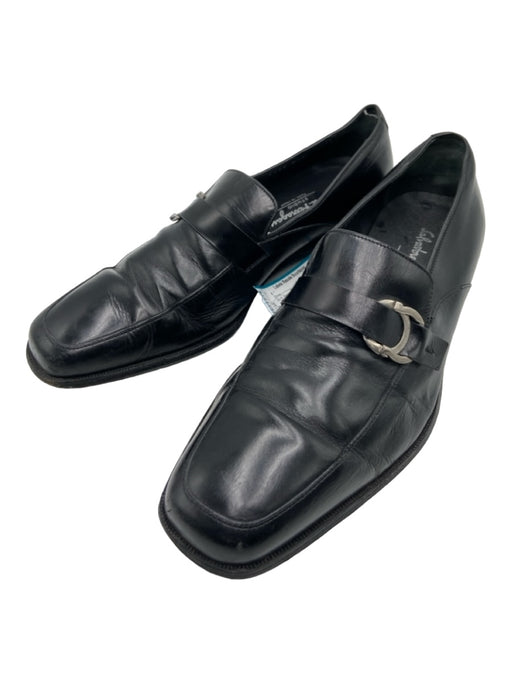 Ferragamo Shoe Size 7.5EE AS IS Black Leather Solid Dress Men's Shoes 7.5EE