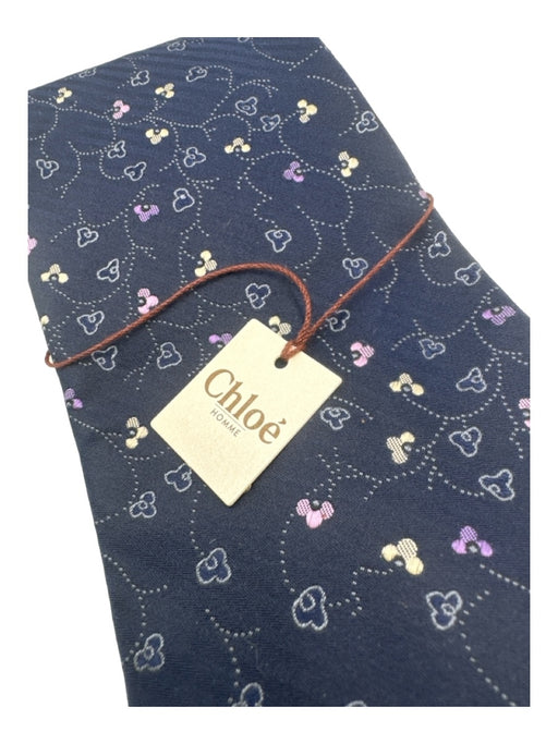 Chloe NWT Blue & White Silk Floral Men's Ties