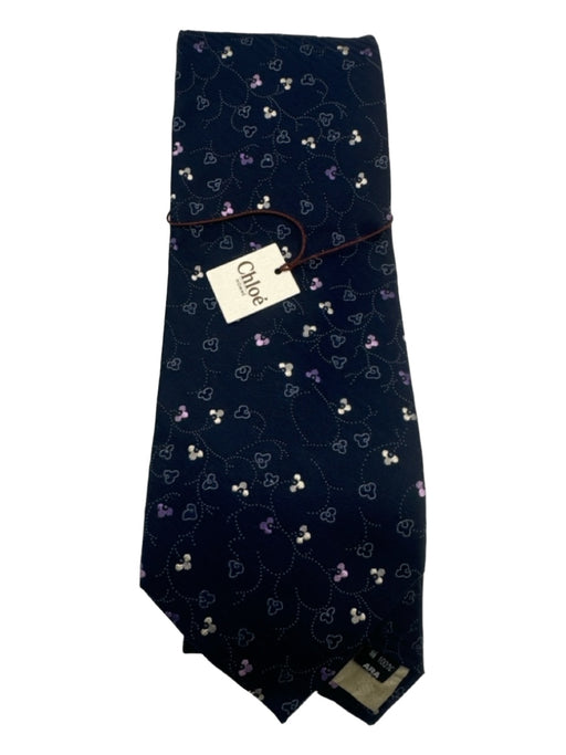 Chloe NWT Blue & White Silk Floral Men's Ties