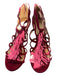 Antonio Melani Shoe Size 8.5 Cranberry Suede Tassle Detail Strappy Shoes Cranberry / 8.5