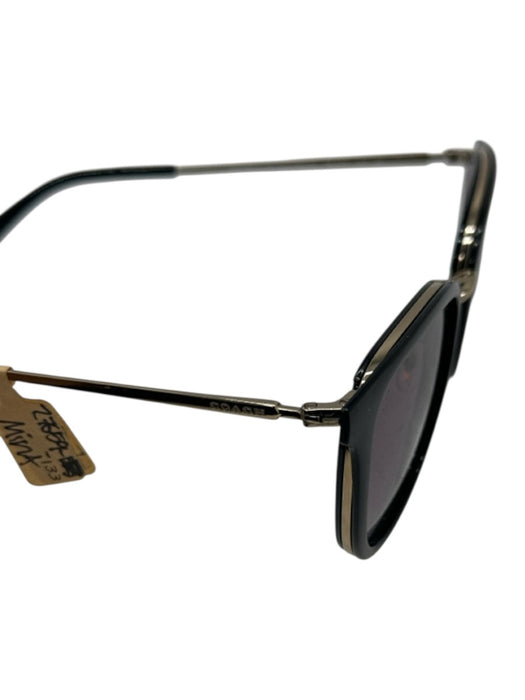 Coach Black Acetate Purple Lens Cat Eye Sunglasses Black