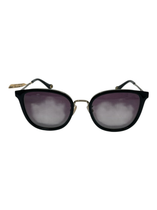 Coach Black Acetate Purple Lens Cat Eye Sunglasses Black