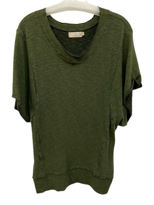 Nation Size S Olive Green Cotton & Polyester Short Sleeve Round Neck Top Olive Green / S