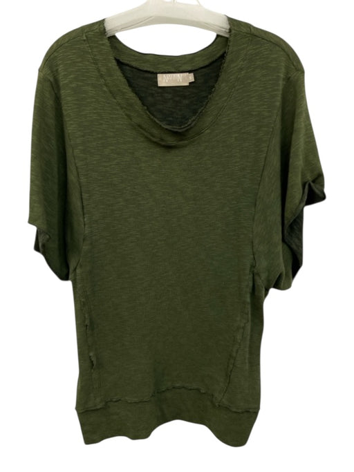 Nation Size S Olive Green Cotton & Polyester Short Sleeve Round Neck Top Olive Green / S