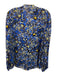 Kobi Halperin Size L Blue, Black, Yellow Silk & Viscose Long Sleeve V Neck Top Blue, Black, Yellow / L