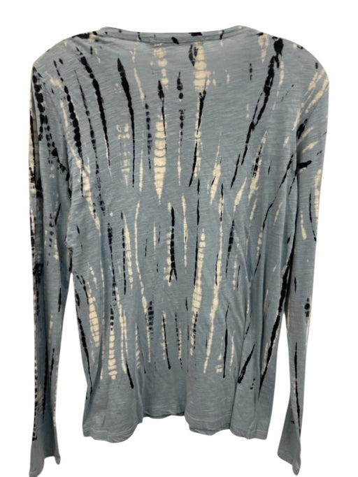 Proenza Schouler Size S Blue, Black, White Cotton Long Sleeve Tie Dye Top Blue, Black, White / S