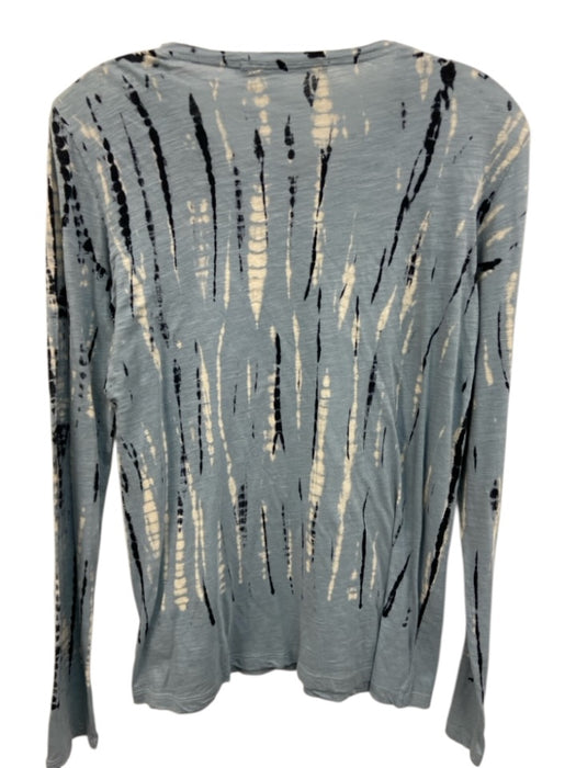Proenza Schouler Size S Blue, Black, White Cotton Long Sleeve Tie Dye Top Blue, Black, White / S