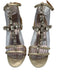 Badgley Mischka Shoe Size 8.5 Gold Leather Bedazzled T Strap Rhinestones Sandals Gold / 8.5