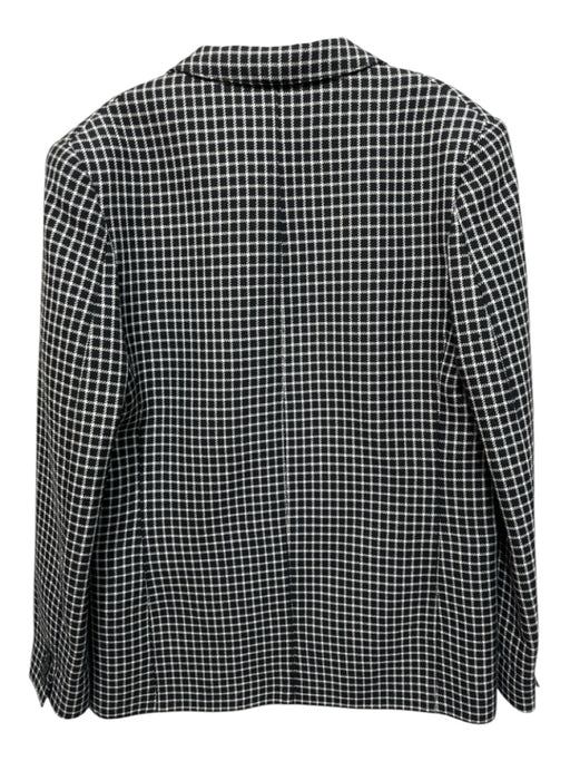 Smythe Size M Black & White Wool & Cupro Geometric One Button Blazer Jacket Black & White / M