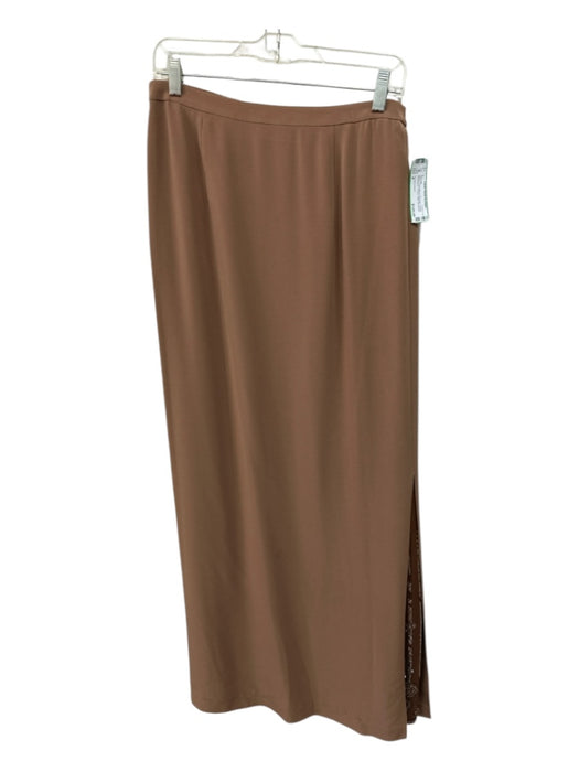 Terani Couture Size 8 Brown Triacetate & Polyester Jacket Rhinestone Skirt Set Brown / 8