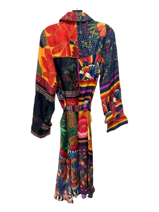 Farm Rio Size XS Multi Viscose Abstract Button Up Maxi Dress Multi / XS