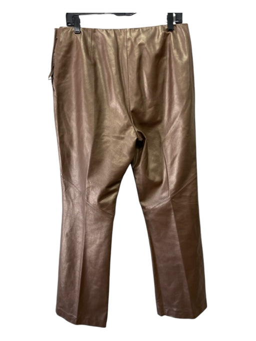 Ralph Lauren Size 12 Bronze Leather seam detail Side Zip Straight Pants Bronze / 12