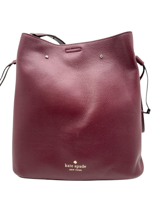 Kate Spade Burgundy Leather Gold hardware bucket Crossbody Bag Burgundy / Medium