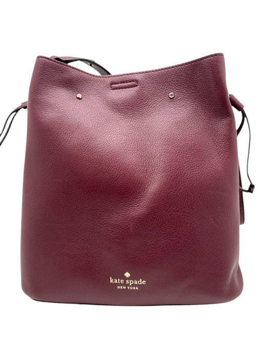 Kate Spade Burgundy Leather Gold hardware bucket Crossbody Bag Burgundy / Medium