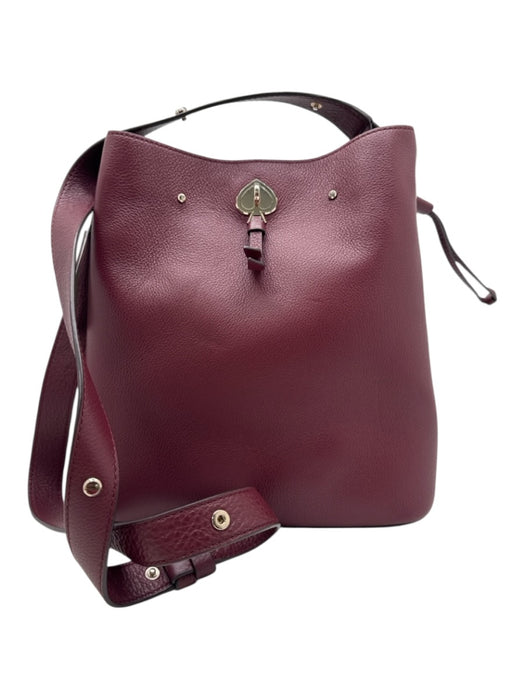 Kate Spade Burgundy Leather Gold hardware bucket Crossbody Bag Burgundy / Medium