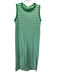 Kule Size XS Green & White Cotton Striped Sleeveless Slit Midi Dress Green & White / XS