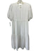 B+ab Size XS White Polyester Keyhole Back Textured Solid Dress White / XS