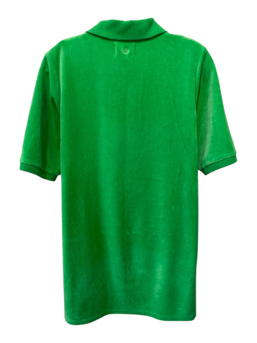 Loulou Studio Size XS Green Cotton Blend Terry Cloth 1/4 Button Collar Top Green / XS