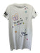 Kenzo Size S White & Multi Cotton Graphic Print Crew Neck Cap Sleeve Dress White & Multi / S