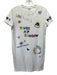 Kenzo Size S White & Multi Cotton Graphic Print Crew Neck Cap Sleeve Dress White & Multi / S