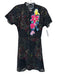 Etro 38 Size Est XS Black & Multi Cotton Blend floral print Lace Overlay Dress Black & Multi / Est XS