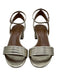 Aquazzura Shoe Size 35.5 Silver Leather open toe Block Heel Sandals Silver / 35.5