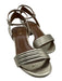 Aquazzura Shoe Size 35.5 Silver Leather open toe Block Heel Sandals Silver / 35.5