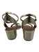 Aquazzura Shoe Size 35.5 Silver Leather open toe Block Heel Sandals Silver / 35.5