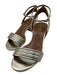 Aquazzura Shoe Size 35.5 Silver Leather open toe Block Heel Sandals Silver / 35.5