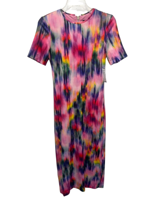 Le Superbe Size XS Pink & Multi Polyester Blend Abstract Print T Shirt Dress Pink & Multi / XS