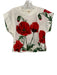 Dolce & Gabbana Size 38 White, Red & Green Cotton Floral Cap Sleeve Back Zip Top White, Red & Green / 38