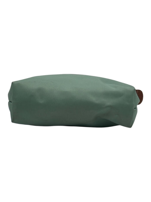 Longchamp Mint Green & Brown Polyamide Leather trim Zip Top Removable Strap Bag Mint Green & Brown / Mini