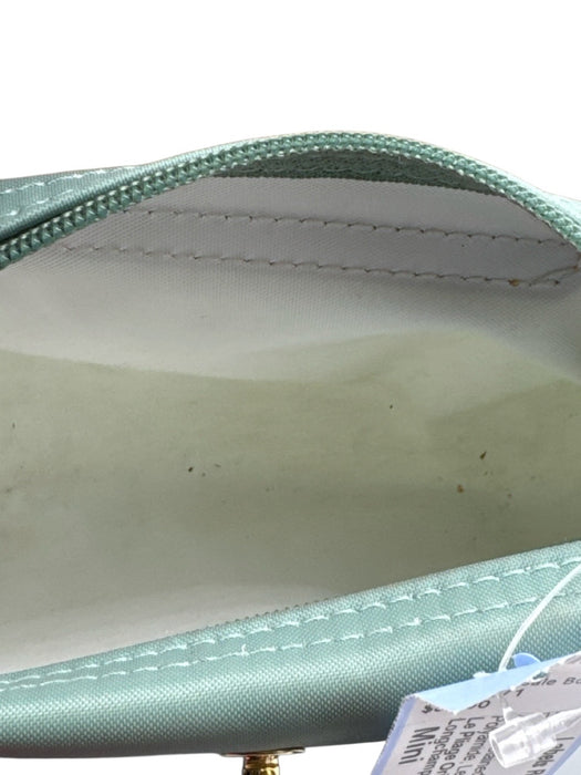 Longchamp Mint Green & Brown Polyamide Leather trim Zip Top Removable Strap Bag Mint Green & Brown / Mini