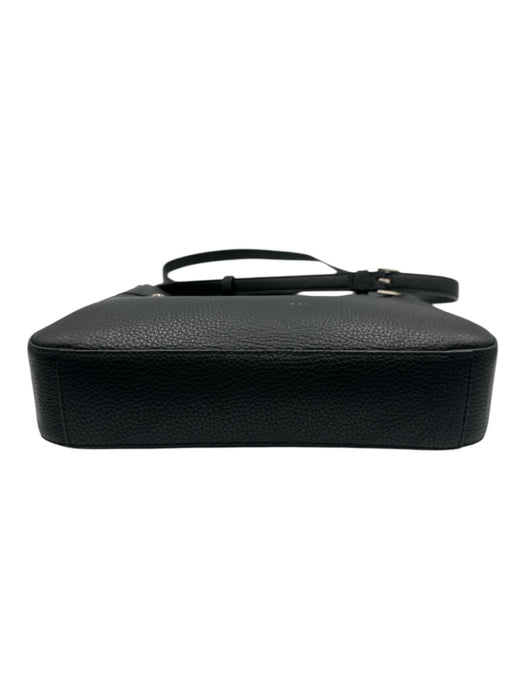 Kate Spade Black Leather Gold Tone Hardware Zip Close Adjustable Strap Bag Black
