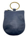 Otaat / Meyers Collective Navy Blue Leather Zip Close Ring Detail Pouch Hand Bag Navy Blue / Medium