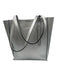 Rebecca Minkoff Silver Leather Metallic Magnetic Snap Closure Tote Shoulder Bag Silver