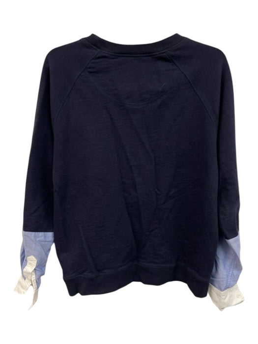Band of Outsiders Size 4 Navy Blue Cotton Blend Solid Men's Long Sleeve Shirt Navy Blue / 4