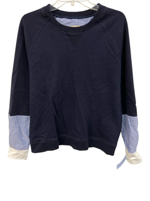 Band of Outsiders Size 4 Navy Blue Cotton Blend Solid Men's Long Sleeve Shirt Navy Blue / 4