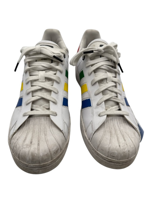 Adidas Shoe Size 11 White & Multi Leather Solid Sneaker Men's Shoes White & Multi / 11