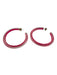 Alison Lou Pink & Clear 14k Gold Plated Brass Lucite Post Back Hoop Earrings Pink & Clear