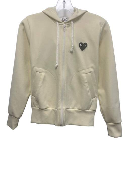 PLAY Comme des Garcons Size S Butter Yellow Polyester heart patch Hoodie Jacket Butter Yellow / S