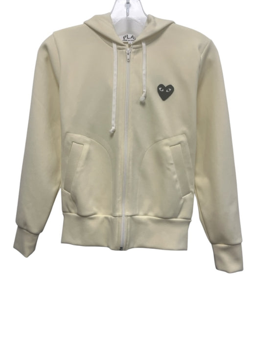 PLAY Comme des Garcons Size S Butter Yellow Polyester heart patch Hoodie Jacket Butter Yellow / S