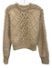 La Ligne Size S Beige & Blue Alpaca Blend Side Stripe Cable Knit Sweater Beige & Blue / S